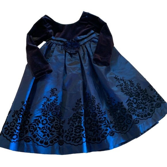 Vintage Bonnie Jean Velvet Taffeta Fairy Victorian Holiday Party Dress Girl's 4 - Picture 1 of 11